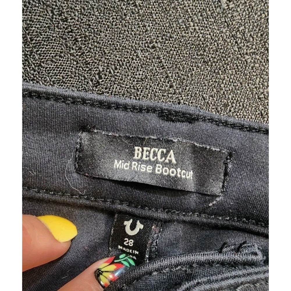 True Religion Becca Pants Women 28x31 Black Mid Rise Bootcut Stretch Western NEW - Picture 6 of 10